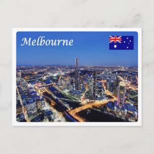 Australien - Melbourne by Night - Postkarte