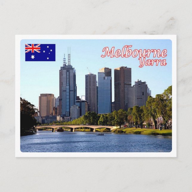 Australien - Melbourne - Fluss Yarra - Postkarte (Vorderseite)