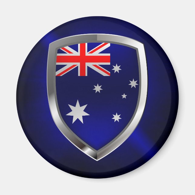 Australien Mettalisches Emblem Magnet (Vorne)