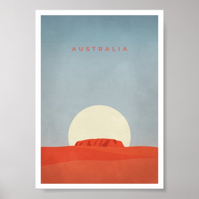 Australien mit Sunset & Ayers Rock/Uluru | Poster (Vorne)