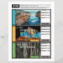 Australien Mock Ticket für Reisen und Veranstaltun