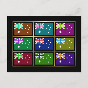 Australien Multihue Flags Postkarte