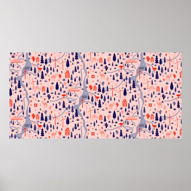 Australien Muster nahtlos Design. Dekorationstext Poster (Vorne)