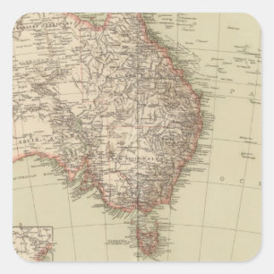 Australien, Neuseeland Quadratischer Aufkleber