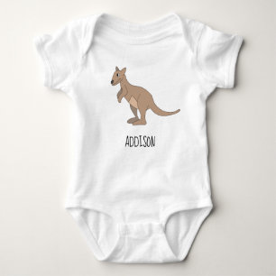 Australien Niedlich Kangaroo Doodle und Name Baby Strampler
