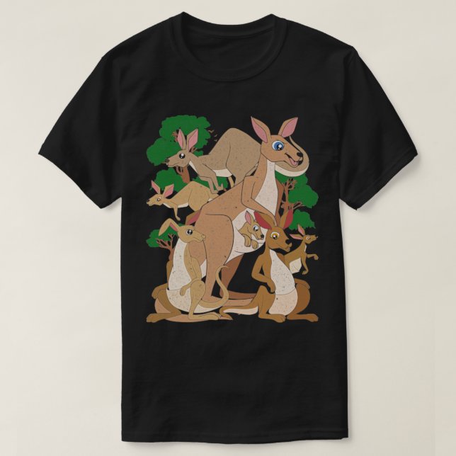 Australien Outback Marsupial Animal Kangaroo T-Shirt (Design vorne)