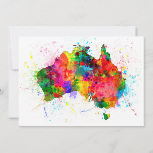 Australien Paint Splashes Map