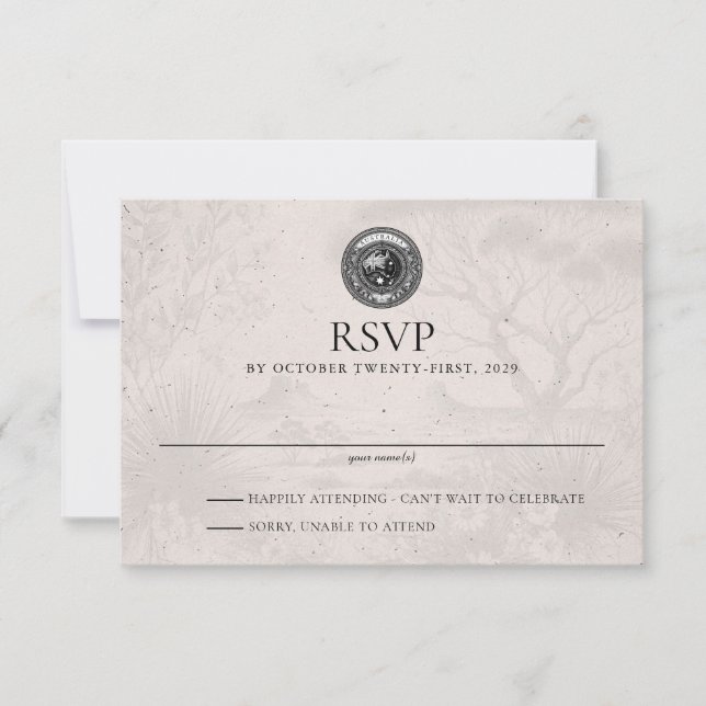 Australien Pass Wedding RSVP Card Karte (Vorderseite)
