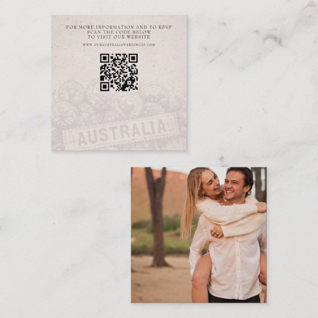 Australien Passport Wedding QR Begleitkarte (Vorne/Hinten)