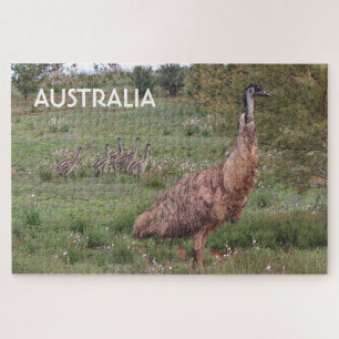 Australien: Pater-Emu und Küken, Outback Puzzle