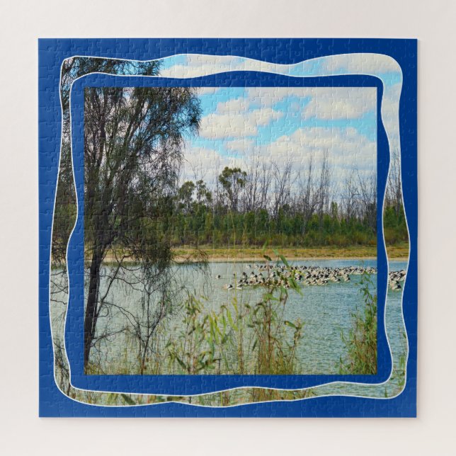 Australien Pelican Flock River Murray Puzzle (Vertikal)