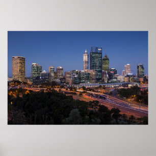 Australien, Perth, City Skyline aus Kings Park Poster