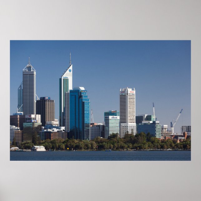 Australien, Perth, City Skyline aus Swan River Poster (Vorne)
