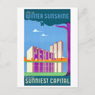 Australien Perth Restauriertes Vintage-Reiseposter Postkarte
