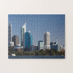 Australien, Perth, Stadt-Skyline vom Swan River Puzzle