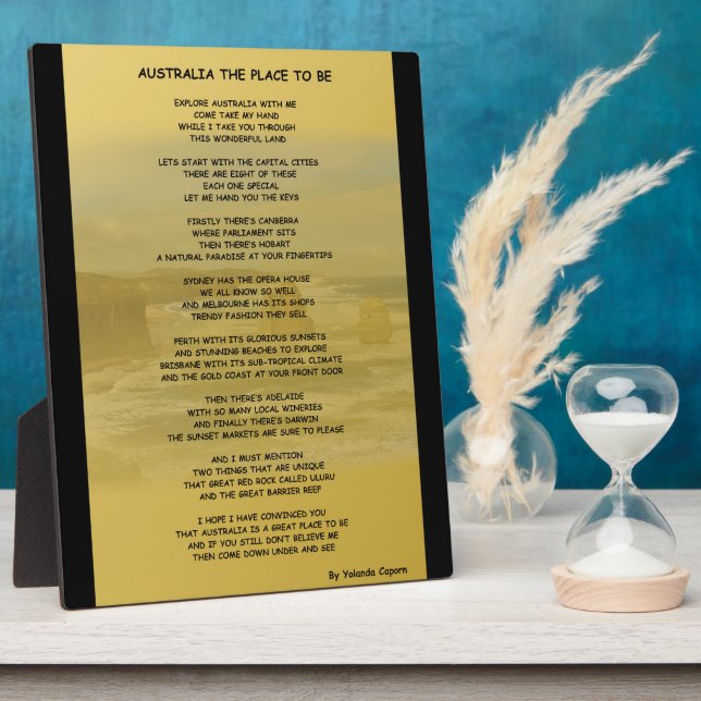 Australien - Platz zum Plaque Fotoplatte (Seite)