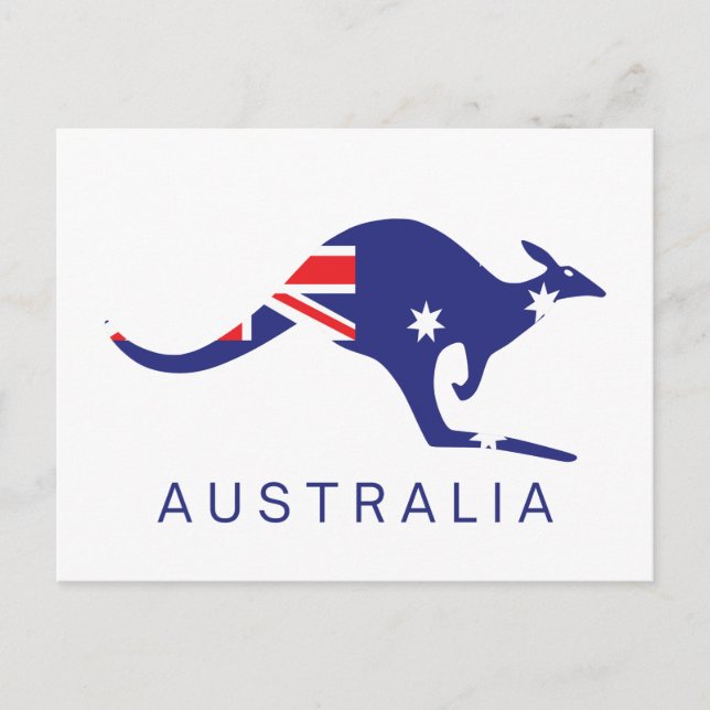 Australien Postkarten Kangaroo Flag Classic (Vorderseite)