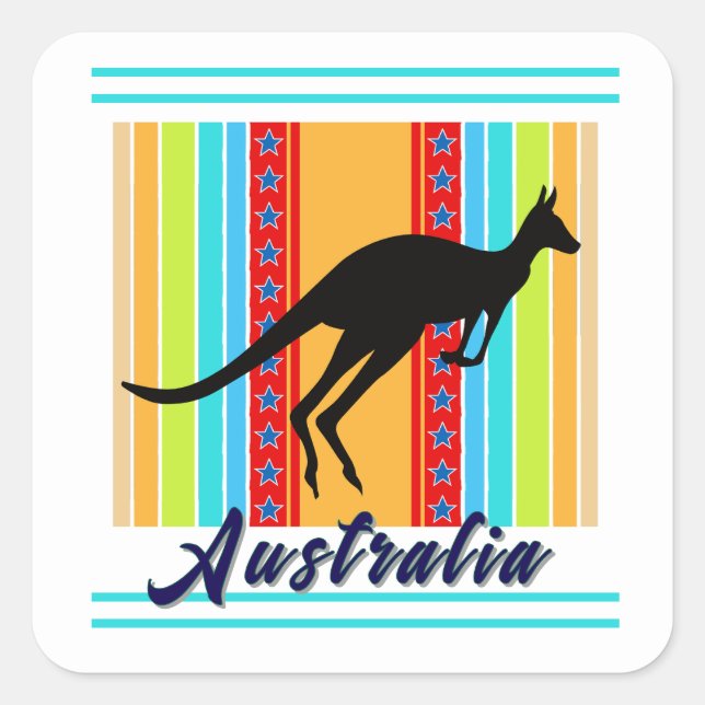 Australien Quadratischer Aufkleber (Vorderseite)