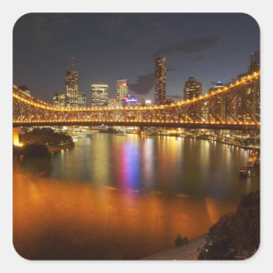 Australien, Queensland, Brisbane, Story Bridge, 2 Quadratischer Aufkleber