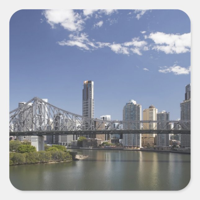 Australien, Queensland, Brisbane, Story Bridge, Quadratischer Aufkleber (Vorderseite)