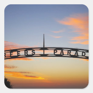 Australien, Queensland, Gold Coast, Sonnenaufgang, Quadratischer Aufkleber