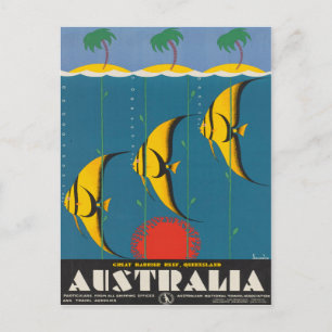 Australien Queensland Vintage Travel Poster Postkarte