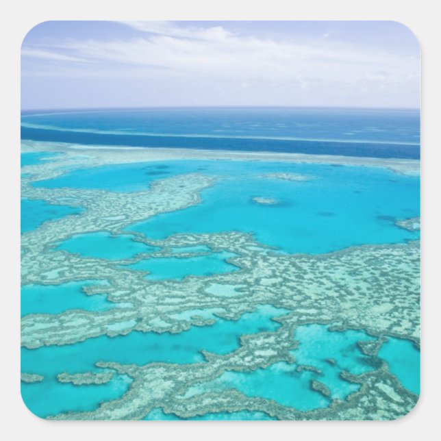 Australien, Queensland, Whitsunday Coast, Great 3 Quadratischer Aufkleber (Vorderseite)