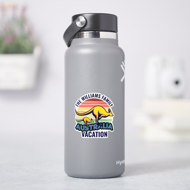 Australien Reise Kangaroo Sunset Souvenir Aufkleber (HydroFlask)