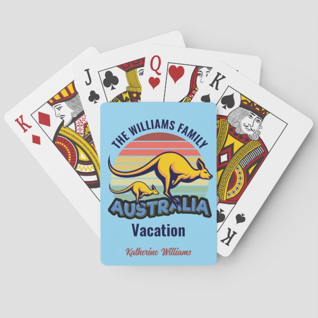 Australien Reise Niedlich Kangaroo Sunset Custom T Spielkarten (Rückseite)