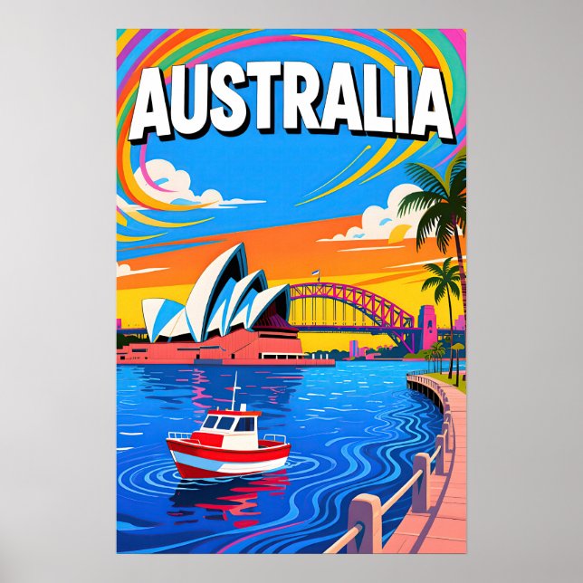 Australien Reise   Pop Art Poster (Vorne)