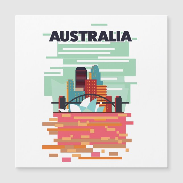 Australien Reiseplakat Magneteinladung (Vorderseite)