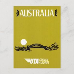 Australien Restauriertes Vintage-Reiseposter Postkarte