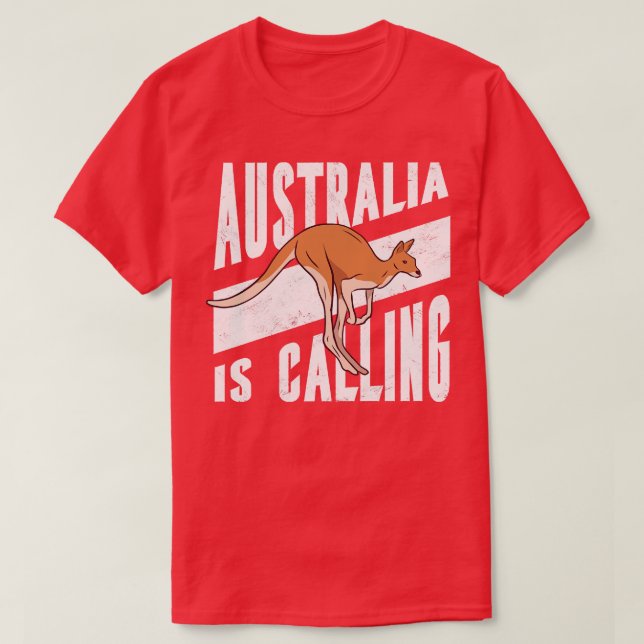 Australien ruft Niedlich Kangaroo an T-Shirt (Design vorne)