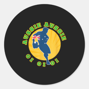 Australien Rugby, Wallabies Aussie Aussie Aussie O Runder Aufkleber