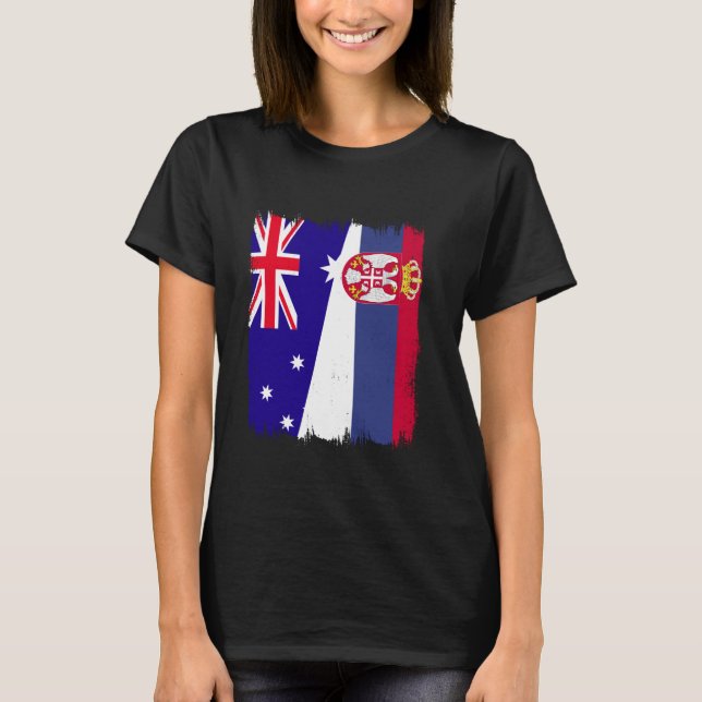 Australien Serbien Halbfahne Srbija Australische S T-Shirt (Vorderseite)