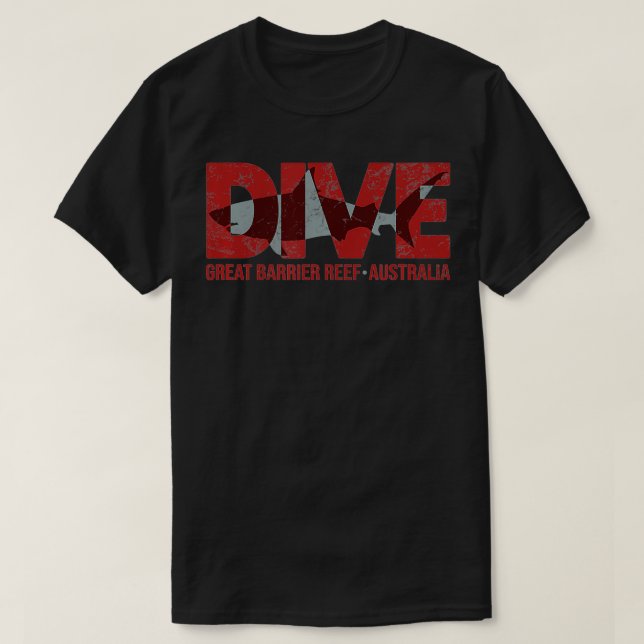 Australien Shark Dive Great Barrier Reef Tauchen T-Shirt (Design vorne)