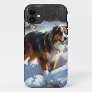 Australien Shepherd Lass es schneien Weihnachten Case-Mate iPhone Hülle
