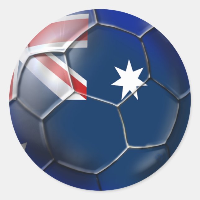 Australien Socceroos Fußball Fans Oz Flag Ball Runder Aufkleber (Vorderseite)