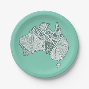 Australien Souvenir Karte Art Pappteller
