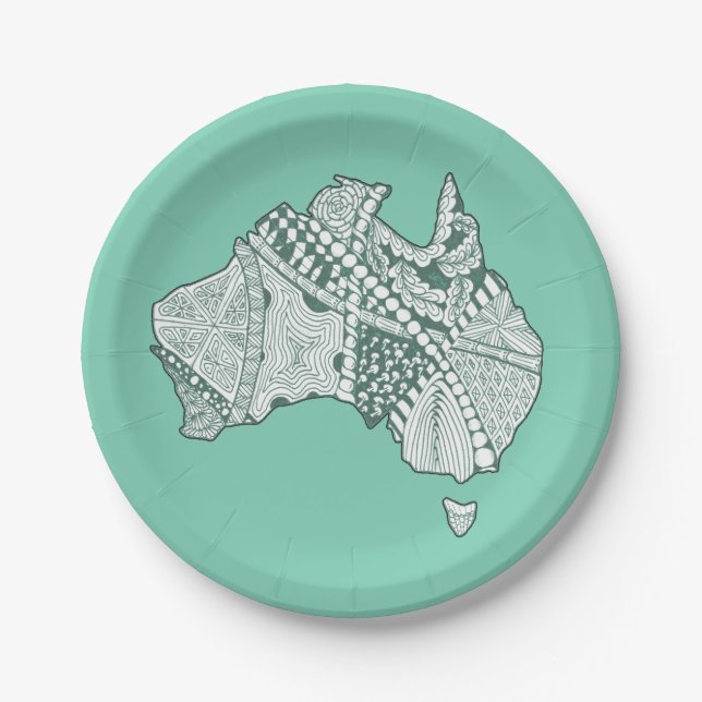Australien Souvenir Karte Art Pappteller (Vorderseite)