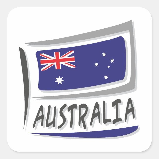 Australien - Stolperflagge Quadratischer Aufkleber (Vorderseite)