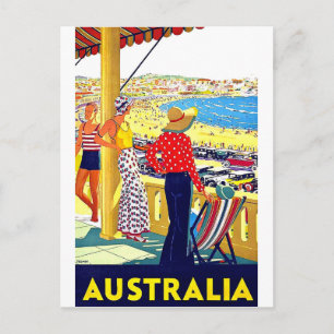 Australien Strand, Aussicht, Personen auf Terrasse Postkarte