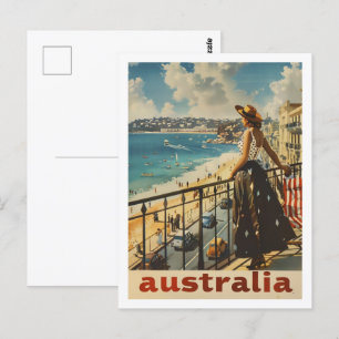 Australien Strand Vintage Berühmter Reiseort Postkarte