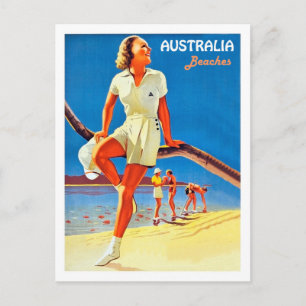 Australien Strände, Jugend an der Küste, Vintage Postkarte