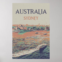 Australien, Sydney, Aussicht auf die Stadt und das Poster
