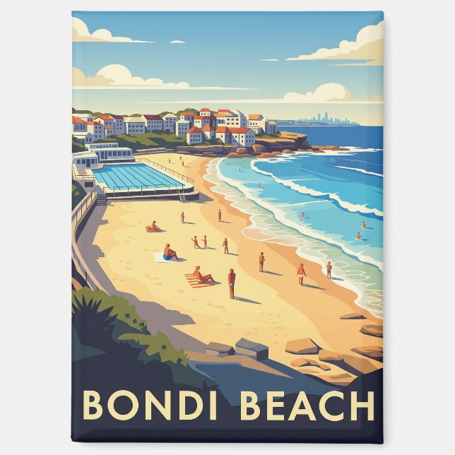 Australien Sydney Bondi Beach Postcard Magnet (Vorderseite)