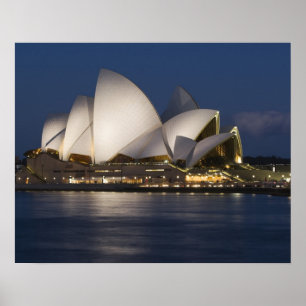 Australien, Sydney. Opernhaus bei Nacht an Poster