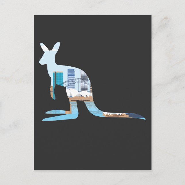 Australien Sydney Skyline Adventure Kangaroo Trave Postkarte (Vorderseite)