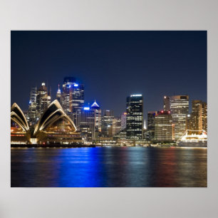 Australien, Sydney. Skyline mit Opernhaus gesehen Poster