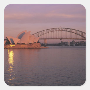 Australien, Sydney, Sydney Opera House gebaut Quadratischer Aufkleber